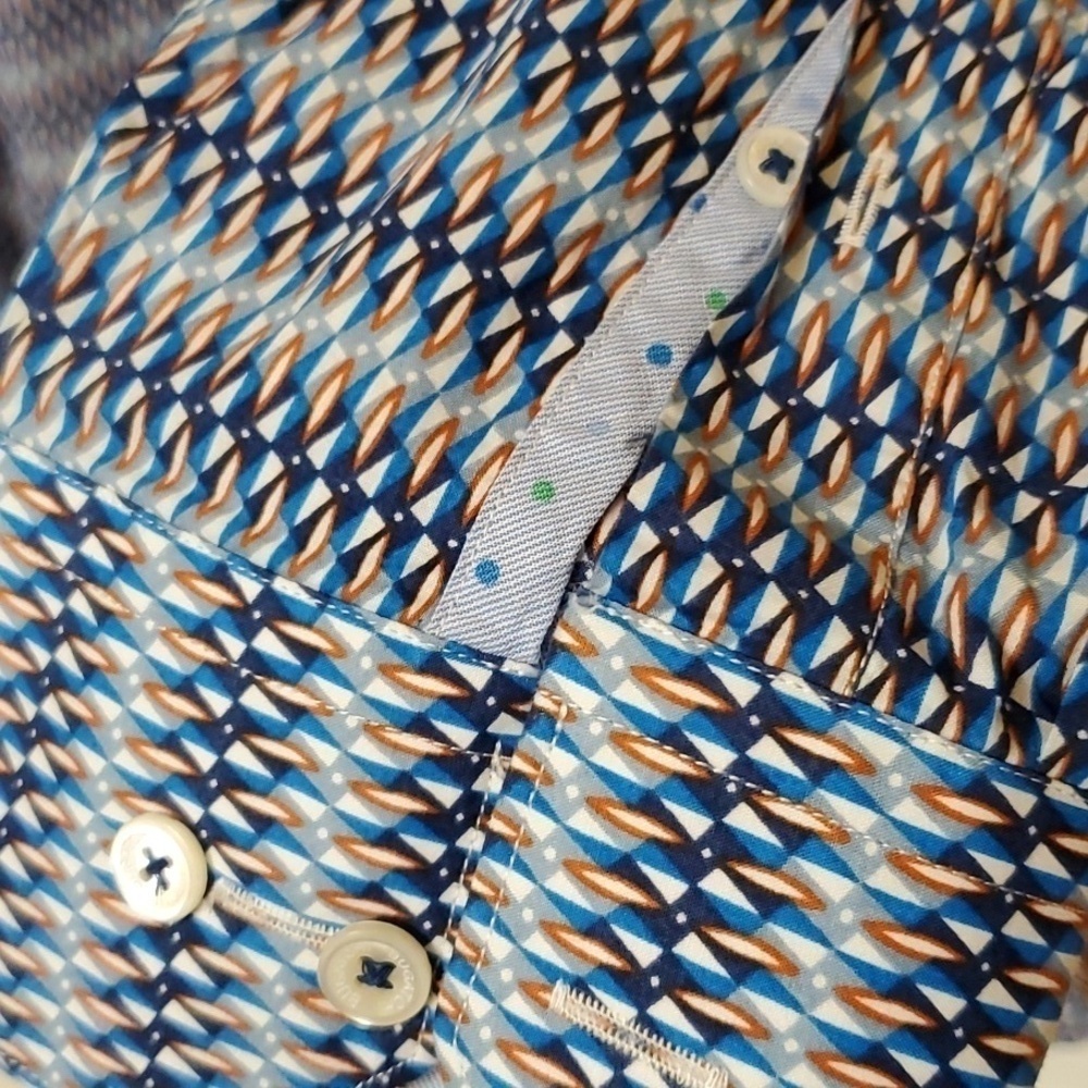 Bugatchi UOMO Slim fit blue LS button down Size XL - Picture 8 of 11